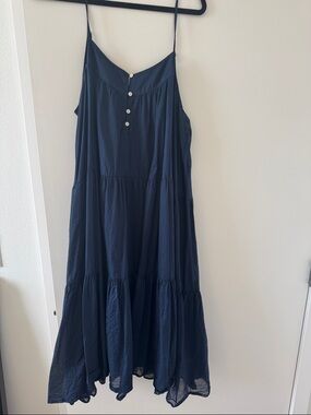 J.Crew Navy Button-Front Sundress Cover Up